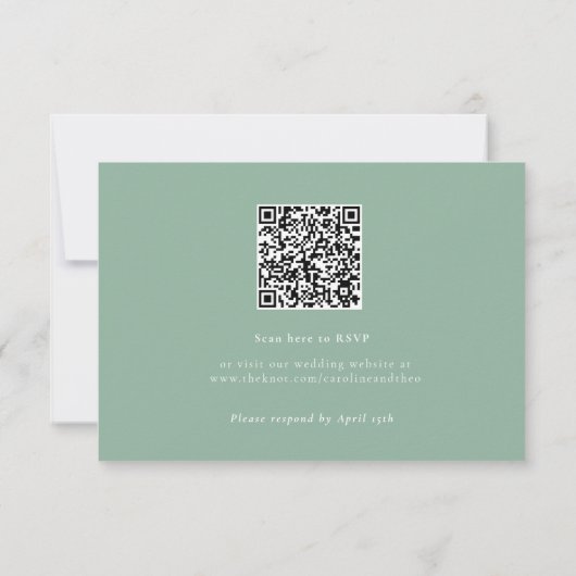 Elegant Lijst Monogram Bruiloft Reactie Kaart (Achterkant)