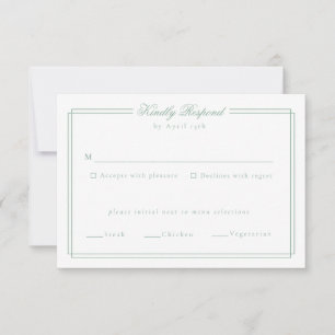 Elegant Lijst Monogram Bruiloft Reactie Kaart