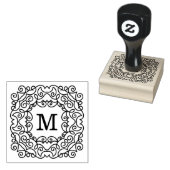 Elegant  Lijst Monogram Rubberstempel (Gestempeld)