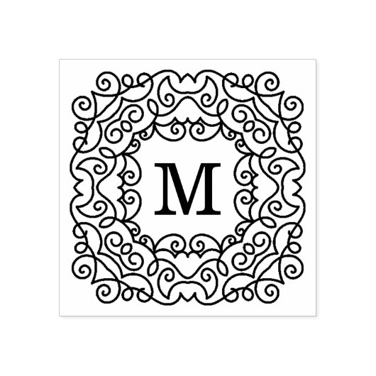 Elegant  Lijst Monogram Rubberstempel (Afrduk)