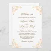 Elegant lijst moslim bruiloft uitnodigingen (Voorkant / Achterkant)