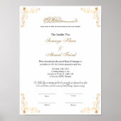 Elegant lijst Muslim nikkah certificate poster (Voorkant)