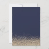 Elegant Lijst Navy Blue Gold Glitter Wedding Save The Date (Achterkant)