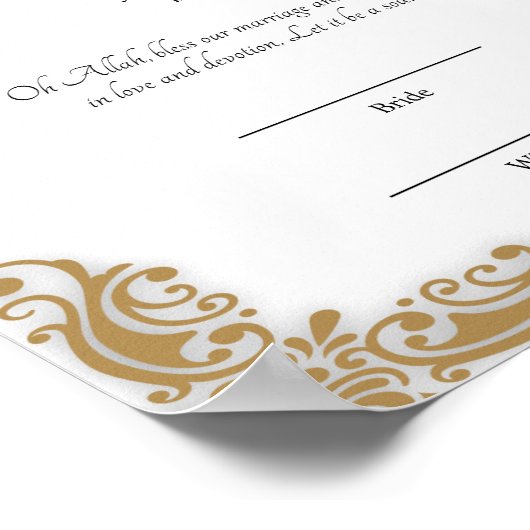 Elegant lijst nikah contract poster (Hoek)