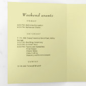 Elegant Lijst op Celestial Yellow Monogram Wedding Drieluik Programma (Binnenzijde eerst)