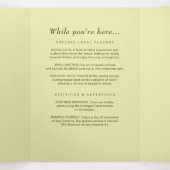 Elegant Lijst op Celestial Yellow Monogram Wedding Drieluik Programma (Binnenkant midden)