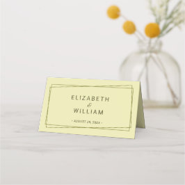 Elegant Lijst op Celestial Yellow Monogram Wedding Plaatskaartje