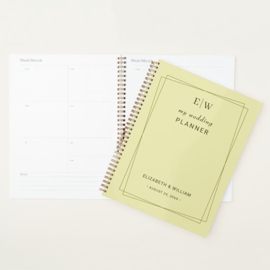 Elegant Lijst op Celestial Yellow Monogram Wedding Planner (Display)