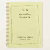 Elegant Lijst op Celestial Yellow Monogram Wedding Planner (Voorkant)