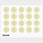 Elegant Lijst op Celestial Yellow Monogram Wedding Ronde Sticker (Vel)