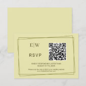Elegant Lijst op Celestial Yellow Monogram Wedding RSVP Kaartje (Voorkant / Achterkant)