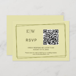 Elegant Lijst op Celestial Yellow Monogram Wedding RSVP Kaartje