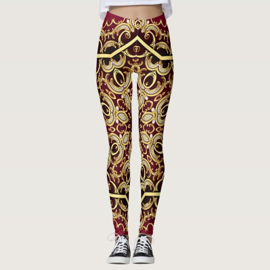 Elegant lijst: parel en goud. leggings (Voorkant)