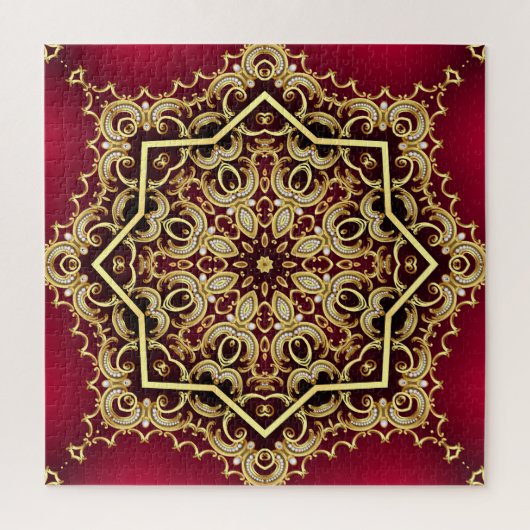 Elegant lijst: parel en goud. legpuzzel (Verticaal)