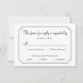 Elegant Lijst Respons Kaart met Menu Keuzes (Voorkant)