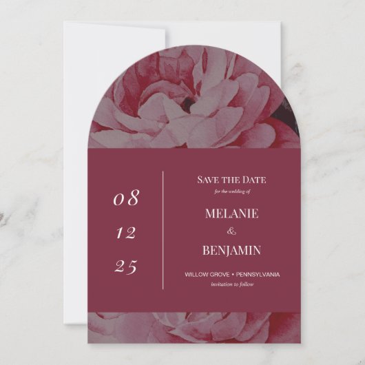 Elegant Lijst Romantische bloem Save the Date Kaart (Voorkant)