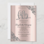 Elegant Lijst Roos Gold 50e verjaardag Kaart (Voorkant)