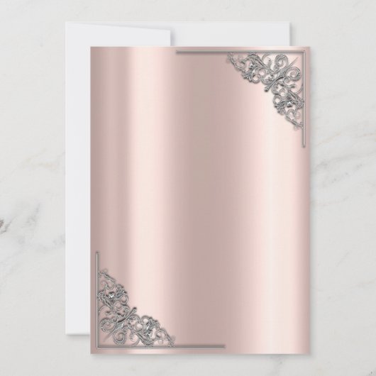 Elegant Lijst Roos Gold 50e verjaardag Kaart (Achterkant)