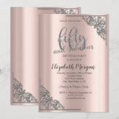 Elegant Lijst Roos Gold 50e verjaardag Kaart (Voorkant / Achterkant)