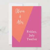 Elegant Lijst Roze en Oranje Floral sparen de Datu Kaart (Achterkant)