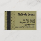 Elegant Lijst Sage Black Visitekaartje (Achterkant)