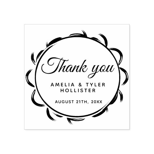 Elegant Lijst Script Hartelijk dank voor huwelijk Rubberstempel (Afrduk)