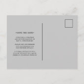 Elegant Lijst Silver en Black Photo Save the Date Aankondigingskaart (Achterkant)