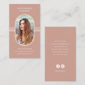 Elegant Lijst | Terracotta en White Photo Visitekaartje (Voorkant / Achterkant)