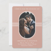 Elegant Lijst | Terracotta Photo Wedding Kaart (Voorkant)