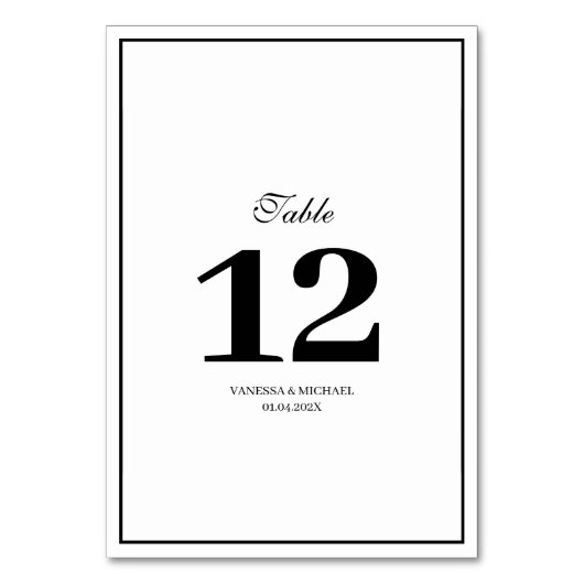 Elegant lijst trouwlijstnummer kaart (Achterkant)