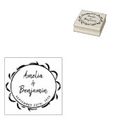 Elegant Lijst Typography Bride Groom Names Wedding Rubberstempel (Gestempeld)