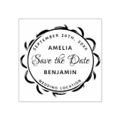 Elegant Lijst Typography Wedding Save the Date Rubberstempel (Afrduk)