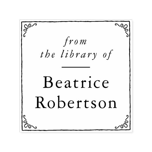 Elegant Lijst uit de boekenbibliotheek Zelfinktende Stempel (Design)