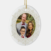 Elegant  Lijst vakantiefoto Keramisch Ornament (Rechts)