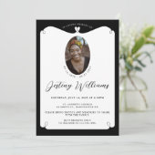 Elegant Lijst van het hart Geheugenfoto Funeral Kaart (Staand voorkant)