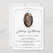 Elegant Lijst van het hart Geheugenfoto Funeral Kaart (Voorkant)