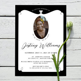 Elegant Lijst van het hart Geheugenfoto Funeral Kaart