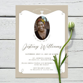 Elegant Lijst van het hart Geheugenfoto Funeral Kaart