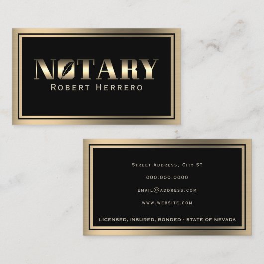 Elegant lijst visitekaartje (Voorkant / Achterkant)