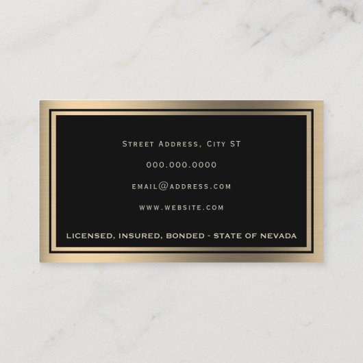 Elegant lijst visitekaartje (Achterkant)