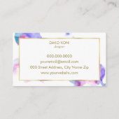 Elegant lijst voor bloemgoud visitekaartje (Achterkant)