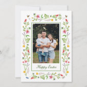 Elegant lijst voor wilde bloemen Paspoortkaart Aankondiging (Voorkant)