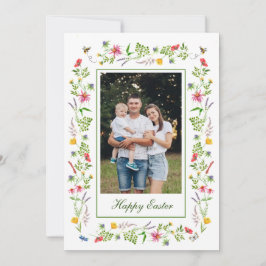 Elegant lijst voor wilde bloemen Paspoortkaart Aankondiging