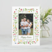 Elegant lijst voor wilde bloemen Paspoortkaart Aankondiging (Staand voorkant)