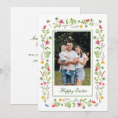 Elegant lijst voor wilde bloemen Paspoortkaart Aankondiging (Voorkant / Achterkant)