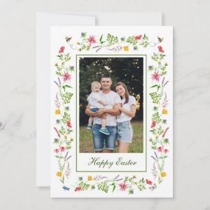 Elegant lijst voor wilde bloemen Paspoortkaart Aankondiging