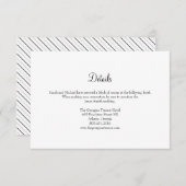 Elegant Lijst Weddenschap Informatiekaartje (Voorkant / Achterkant)