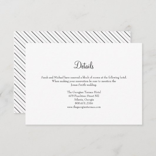 Elegant Lijst Weddenschap Informatiekaartje (Voorkant / Achterkant)