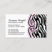 Elegant Lijst & Zebra Print Visitekaartje (Achterkant)