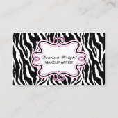 Elegant Lijst & Zebra Print Visitekaartje (Voorkant)